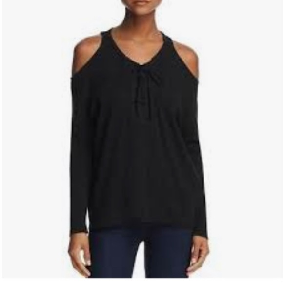 Chaser Tops - Vintage Rib Lace Front Cold Shoulder Hi Lo Dolman